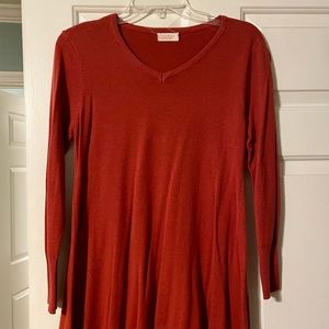 Orange brand vee neck sweater tunic